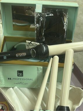 Be. Professional 4-Piece Interchangeable Curling Wand Set — Cream